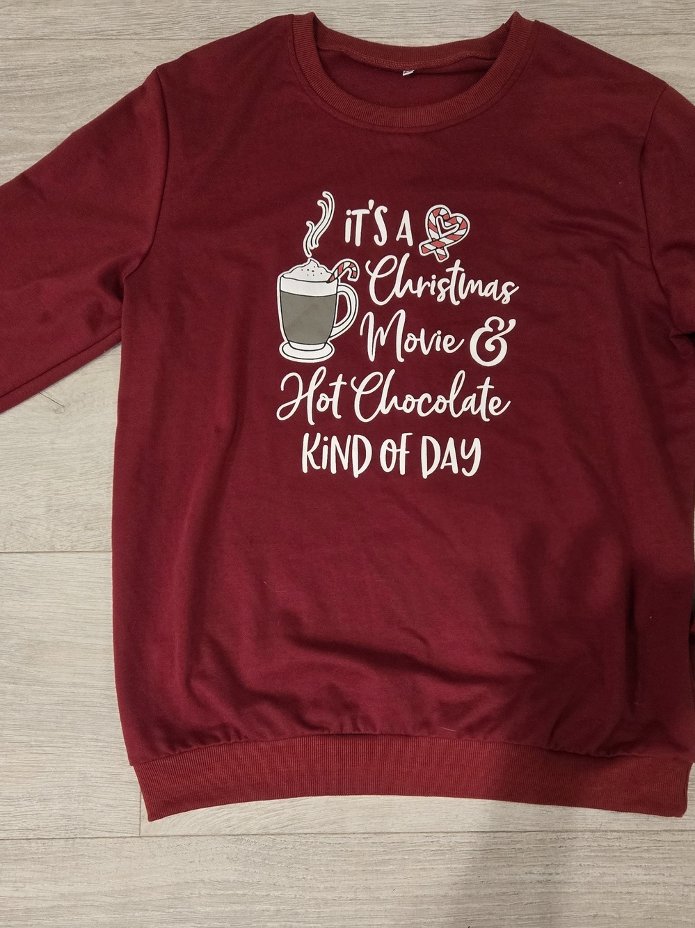 Christmas Movie & Hot Chocolate Red Holiday Sweatshirt